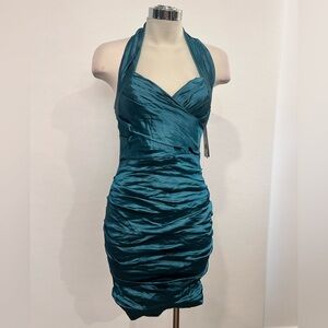 NWT NICOLE MILLER RUCHED METALLIC DRESS Retail $430 Sz 2